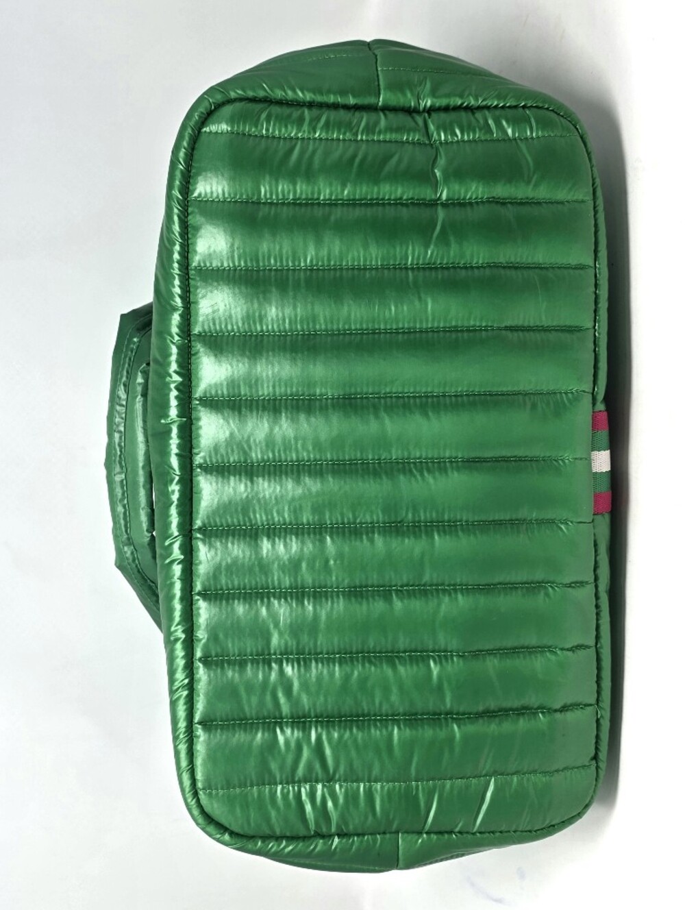 Think Royln Life On The Fly Puffy Tote Bag Large Green Pink, No Shoulder Strap - Picture 5 of 16